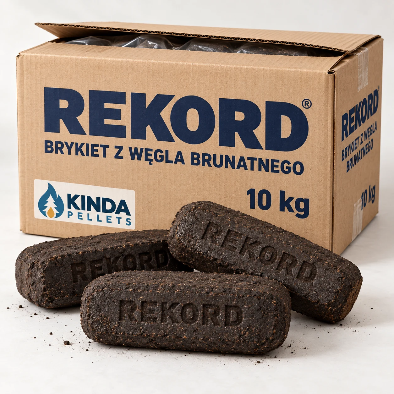 Brykiet z węgla brunatnego REKORD · 900 kg (90 kartonów × 10 kg)