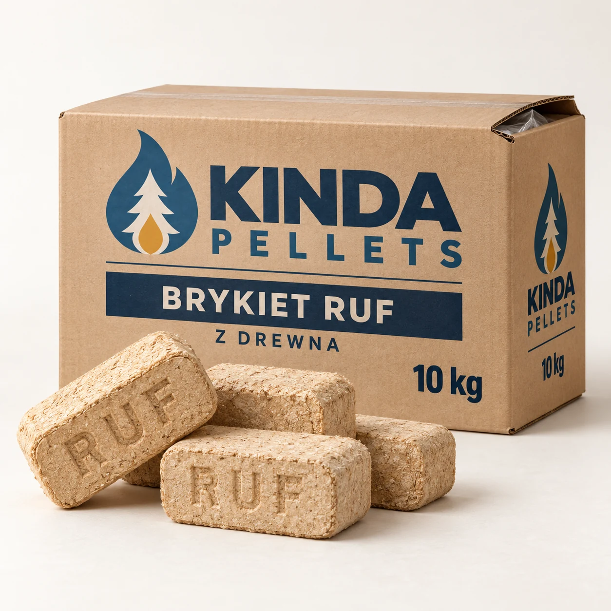 Brykiet drzewny RUF · 960 kg (96 kartonów × 10 kg)