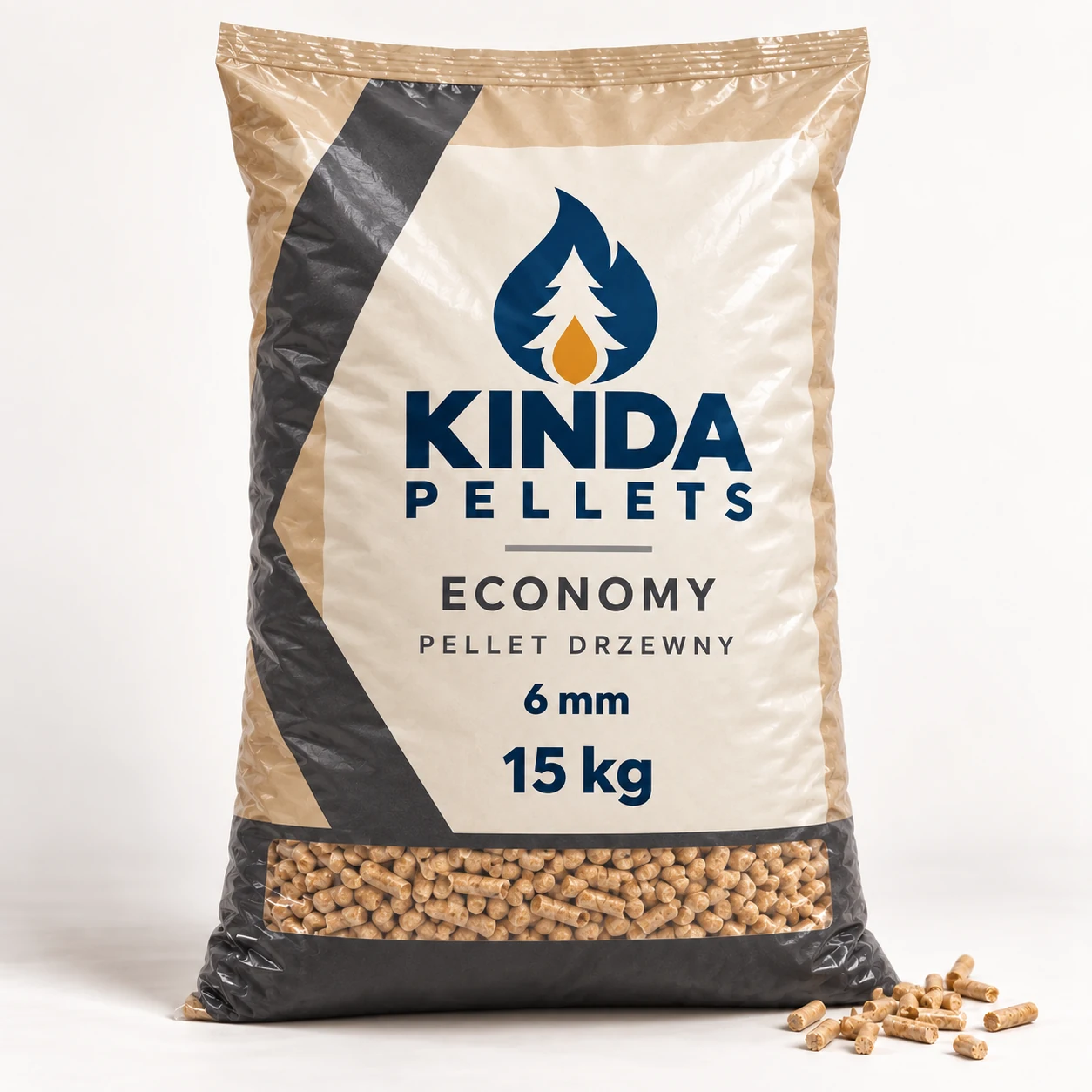 Pellet drzewny Economy 6 mm · 990 kg (66 worków × 15 kg)